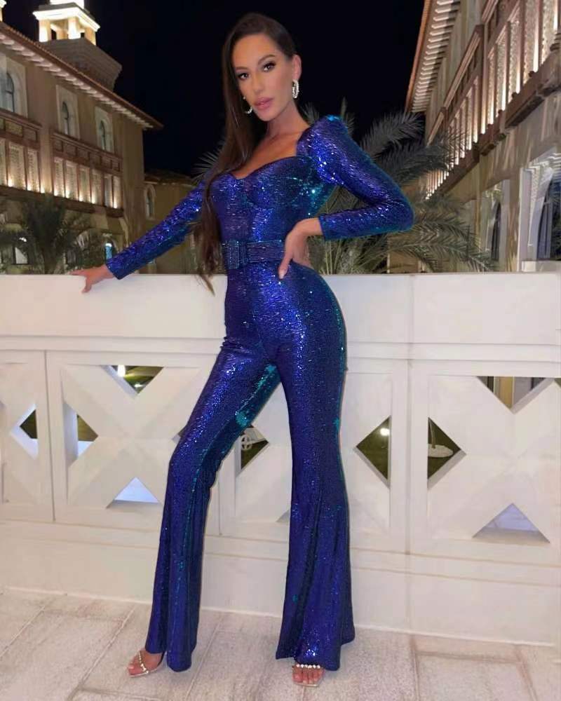 NOUVEAU RICHE Stylischer Damen Jumpsuit Mit Elegantem Schnitt Und Komfort S Blau