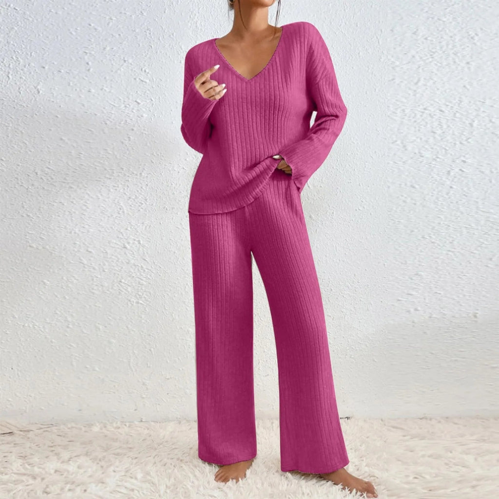 NOUVEAU RICHE Zweiteiliges Lounge Zweiteiler Set Weiches Atmungsaktives Material Ganztägigen Komfort Rosa