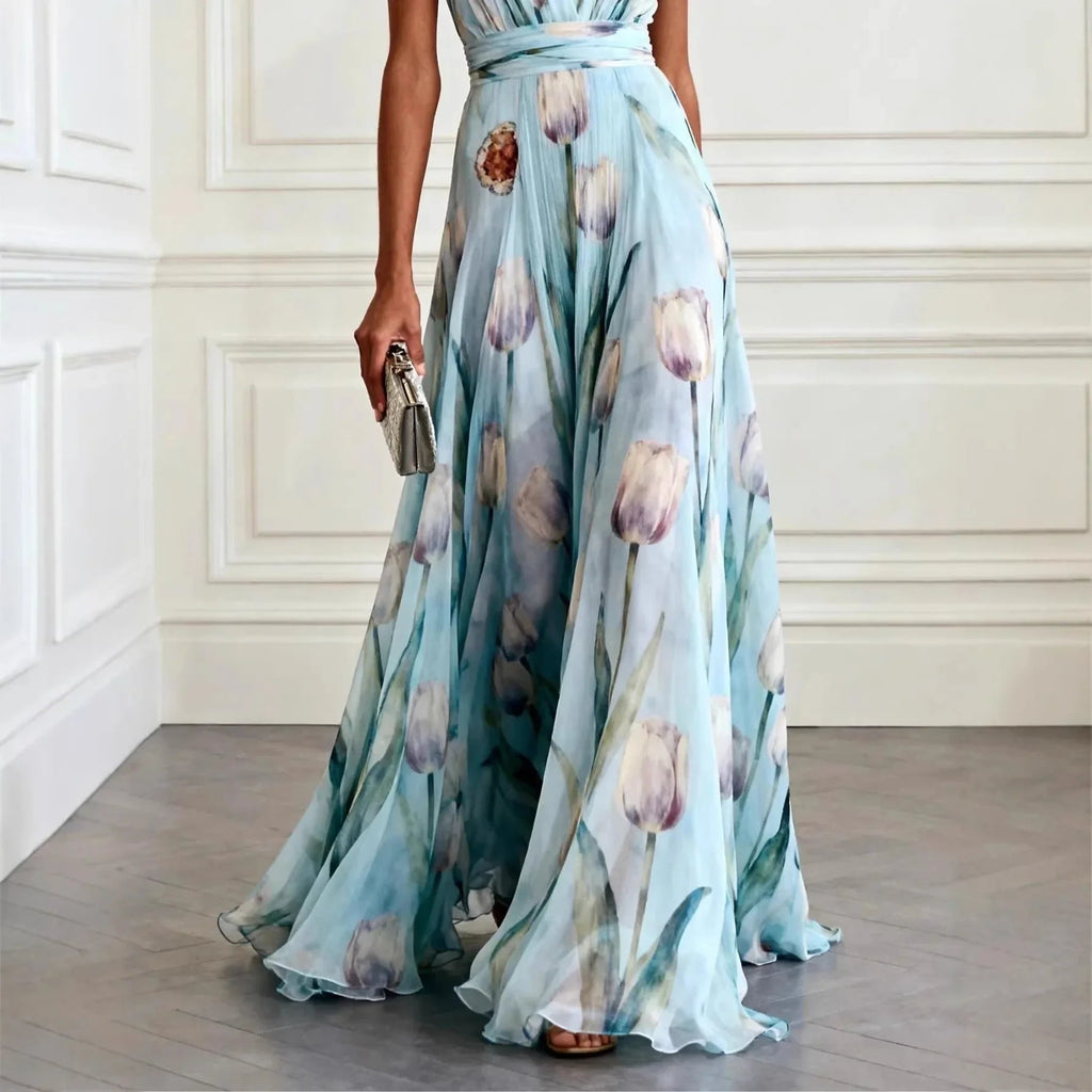 NOUVEAU RICHE Amore | Elegantes Damen Maxikleid mit Blumenmuster