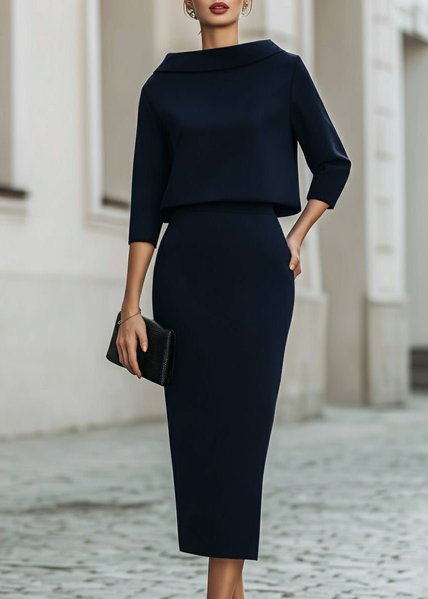 NOUVEAU RICHE Sophé | Elegantes und zeitloses Damen zweiteiliges Set Marineblau