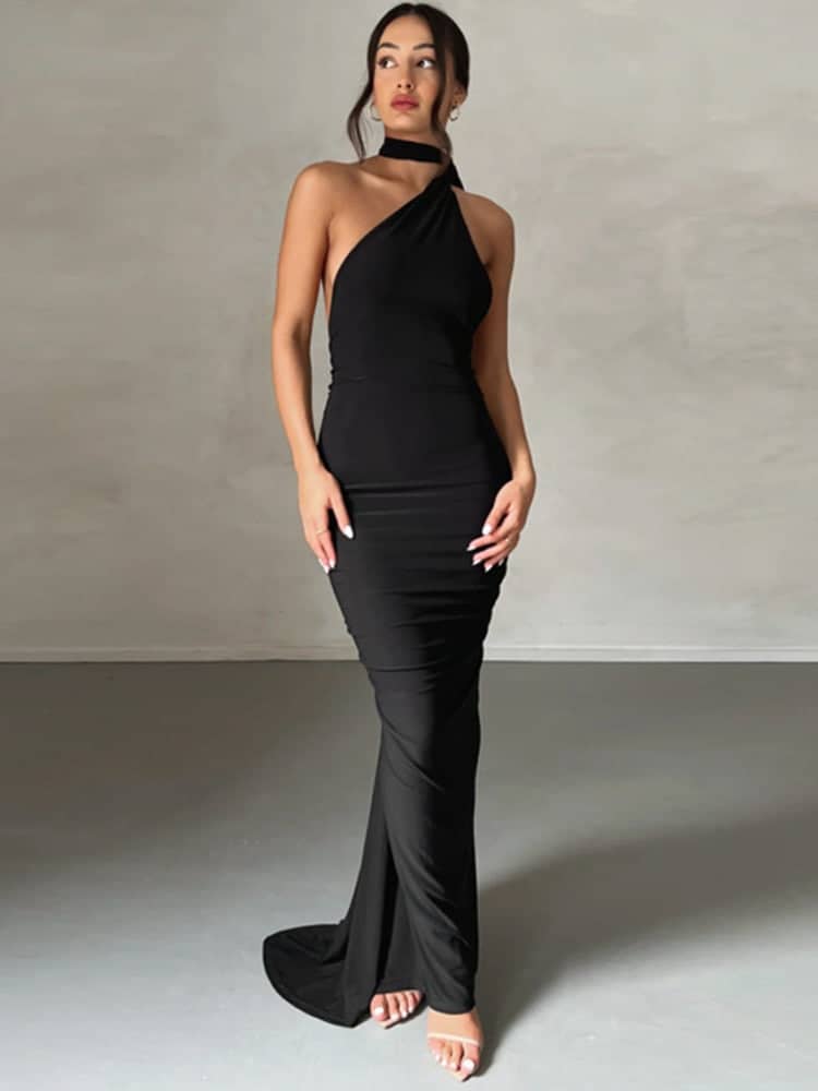 NOUVEAU RICHE Eventtaugliches Maxikleid Mit Rückenfreiem Schulterdesign Für Elegante Anlässe Und Besondere Gelegenheiten