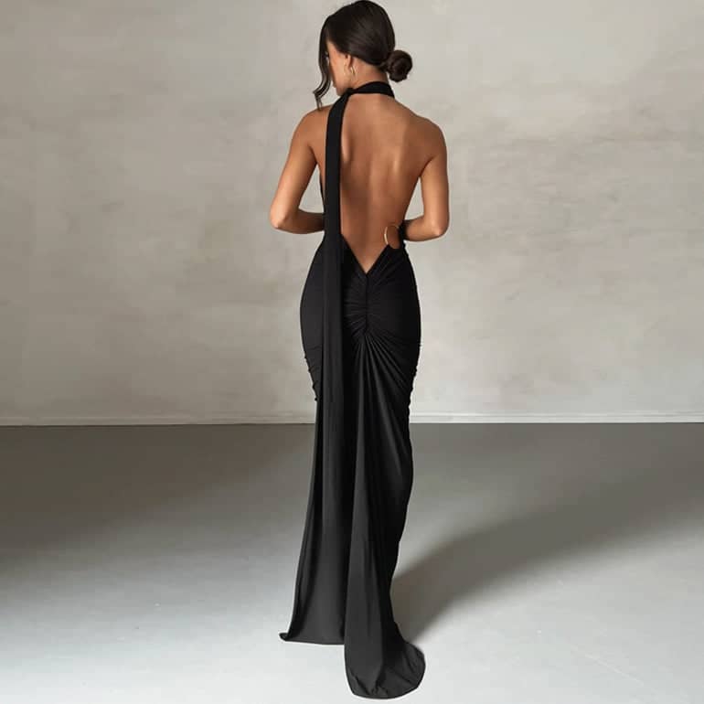 NOUVEAU RICHE Eventtaugliches Maxikleid Mit Rückenfreiem Schulterdesign Für Elegante Anlässe Und Besondere Gelegenheiten