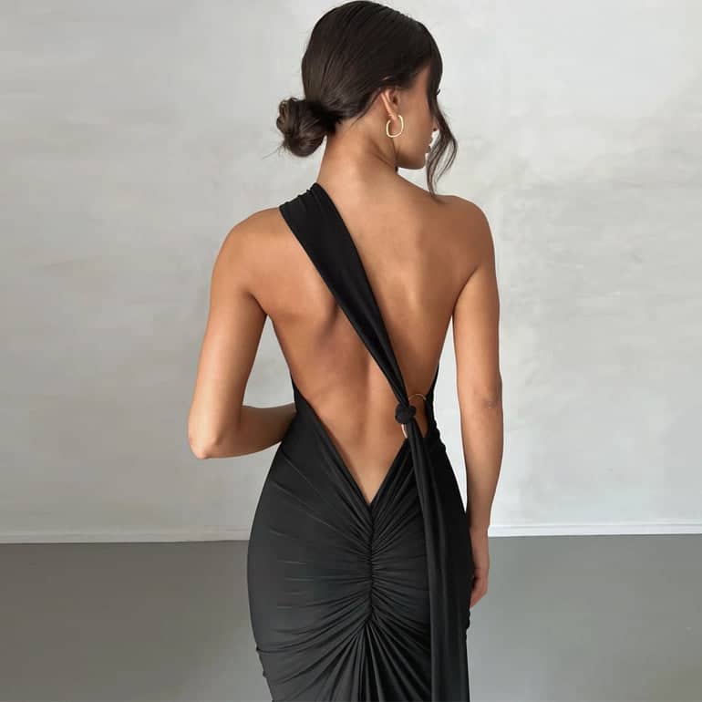 NOUVEAU RICHE Eventtaugliches Maxikleid Mit Rückenfreiem Schulterdesign Für Elegante Anlässe Und Besondere Gelegenheiten