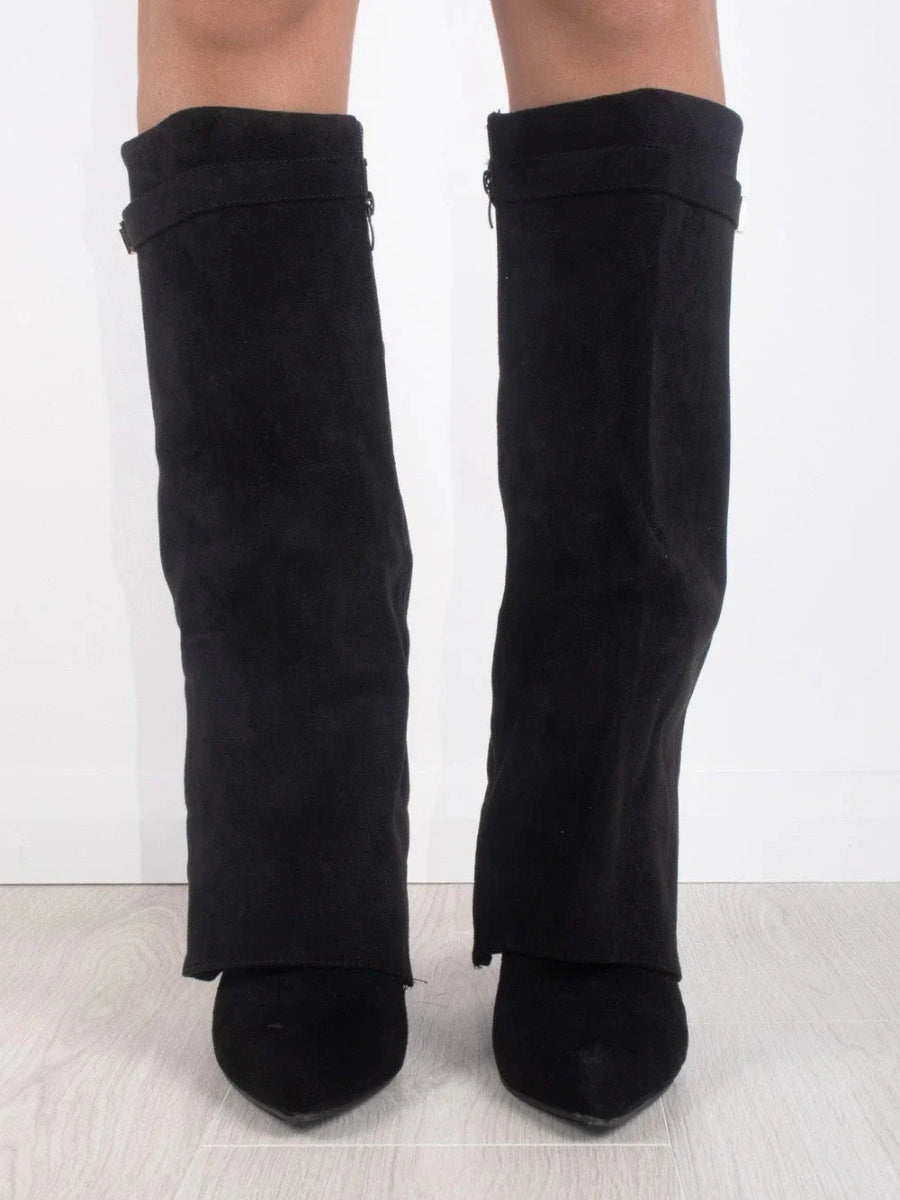 NOUVEAU RICHE Sephira | Damen Stiefel – Hochwertiges Suede, Goldene Akzente & Elegantes Design