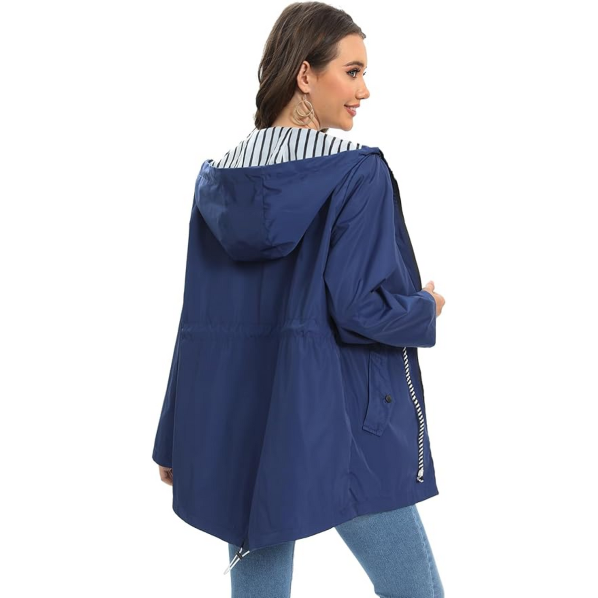 Damaris | Damen Jacke mit Kordelzug - Übergangsjacke Tailliert mit Tunnelzug & Kapuze