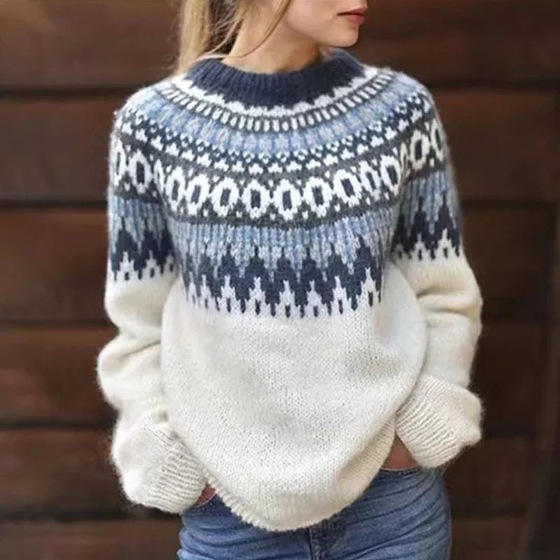 NOUVEAU RICHE Kaschmir Pullover Damen Weicher Reiner Kaschmir Warm Elegant Weiß