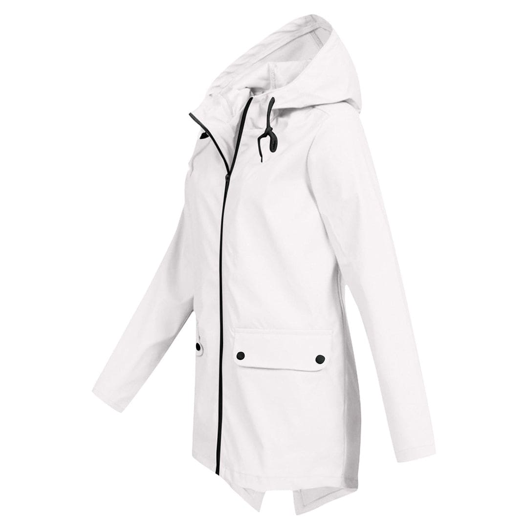 NOUVEAU RICHE Damen Regenjacke Kapuze Wasserdichte Modisch Durch Den Regen