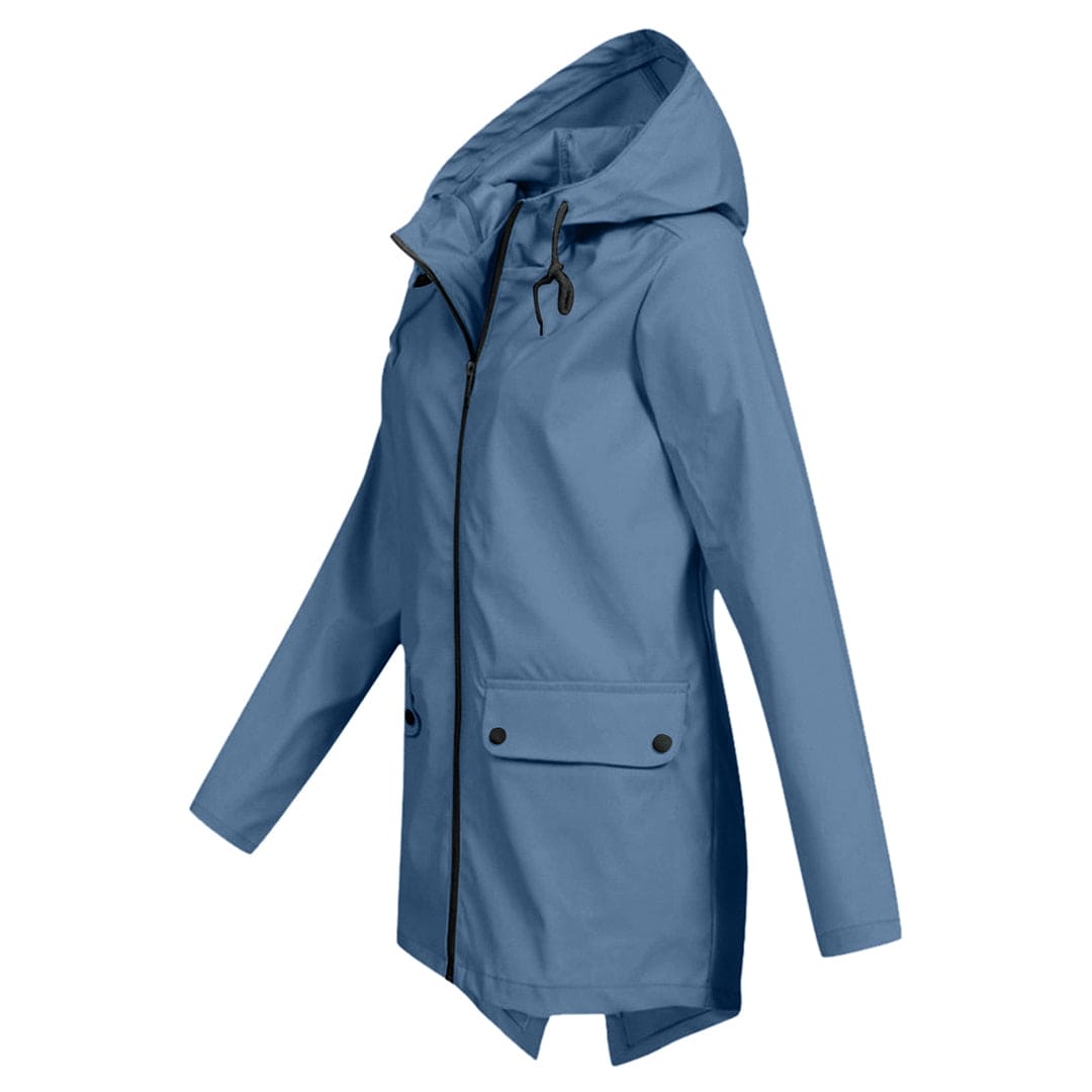 NOUVEAU RICHE Damen Regenjacke Kapuze Wasserdichte Modisch Durch Den Regen