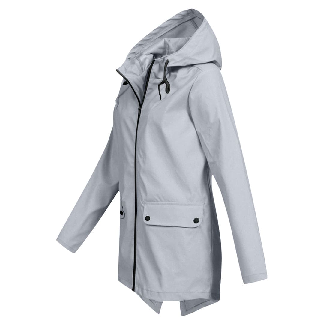 NOUVEAU RICHE Damen Regenjacke Kapuze Wasserdichte Modisch Durch Den Regen