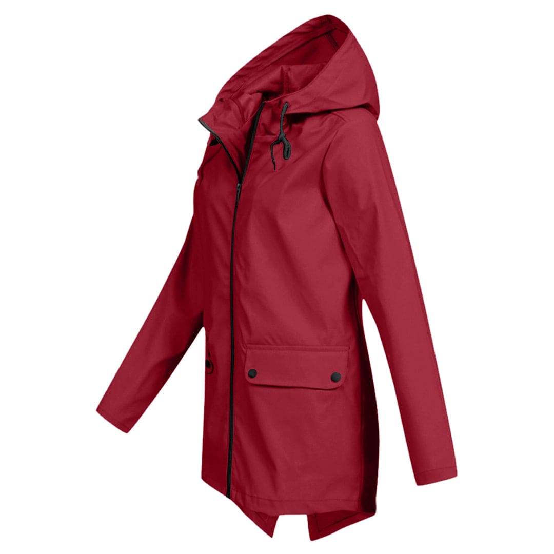 NOUVEAU RICHE Damen Regenjacke Kapuze Wasserdichte Modisch Durch Den Regen