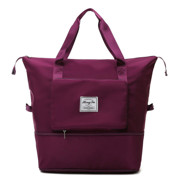 NOUVEAU RICHE Faltbare Handgepäcktasche Ultraleicht 40 L Packbar Rotwein