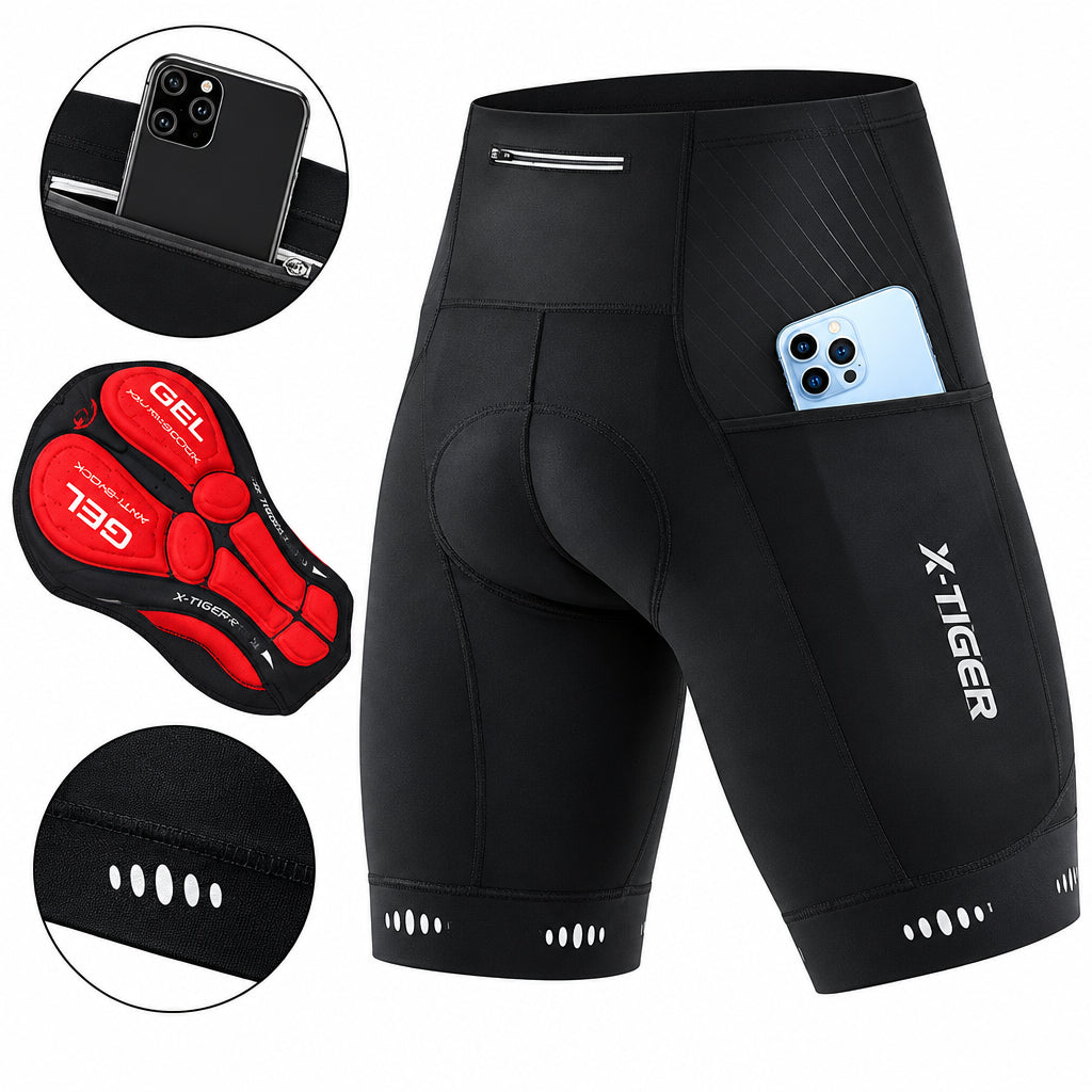 NOUVEAU RICHE Herren Velohose mit 5D Gelpolster – Gepolsterte Radhose mit reflektierenden Details, für MTB & Rennvelo, 3 Farben, S–XXL – Calico