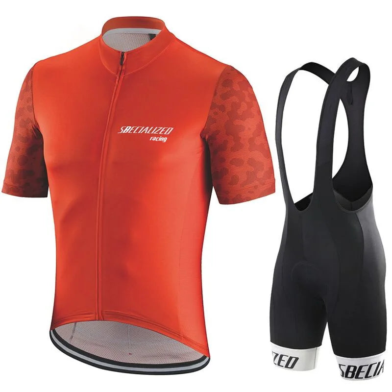NOUVEAU RICHE Herren Velobekleidung Set Sommer – Atmungsaktives Radtrikot und Trägerhose, schnelltrocknend, 21 Designs, S–2XL – Hommes Set O