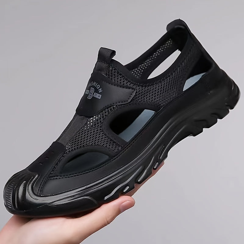 NOUVEAU RICHE Sandalen Herren Atmungsaktiv Leicht PU Sommer Komfort Schwarz
