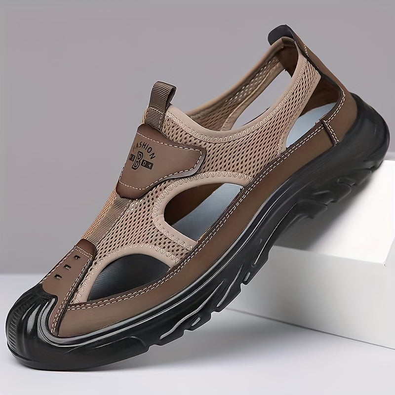 NOUVEAU RICHE Sandalen Herren Atmungsaktiv Leicht PU Sommer Komfort Dunkelbraun