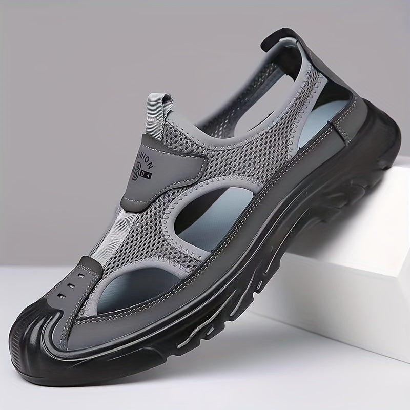 NOUVEAU RICHE Sandalen Herren Atmungsaktiv Leicht PU Sommer Komfort Grau