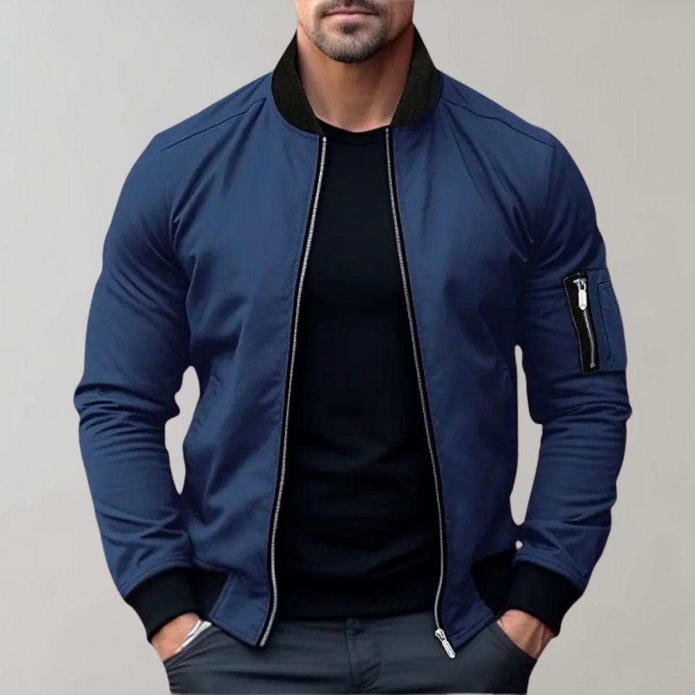 NOUVEAU RICHE Bomberjacke Herren Normale Passform Moderner Komfort Blau