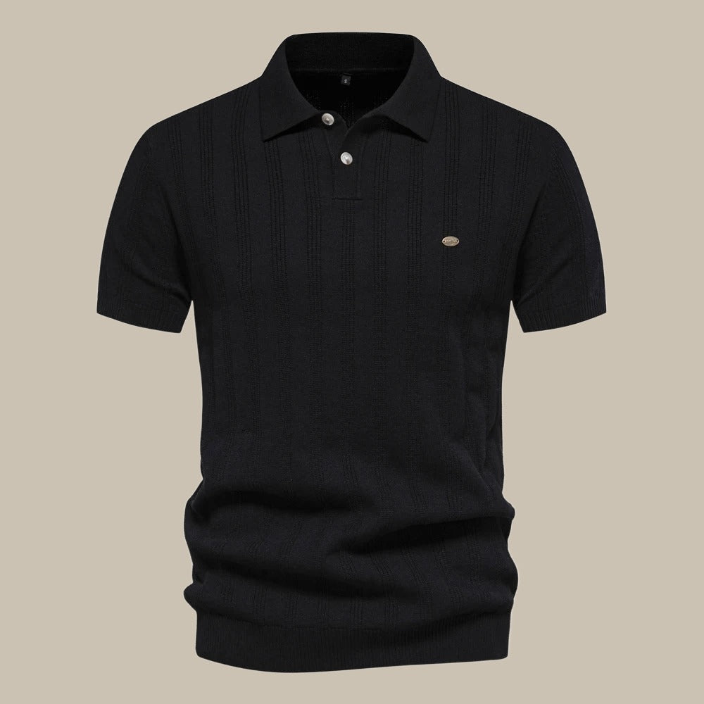 NOUVEAU RICHE Kurzärmeliges Merinowolle Poloshirt Herren Atmungsaktiv