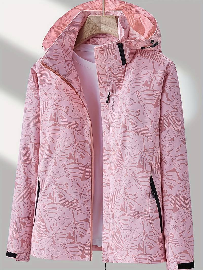 NOUVEAU RICHE Wasser Und Winddichte Outdoorjacke Herren Mit Kapuze Hellrosa