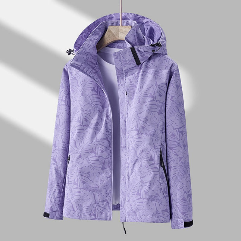 NOUVEAU RICHE Wasser Und Winddichte Outdoorjacke Herren Mit Kapuze Lila