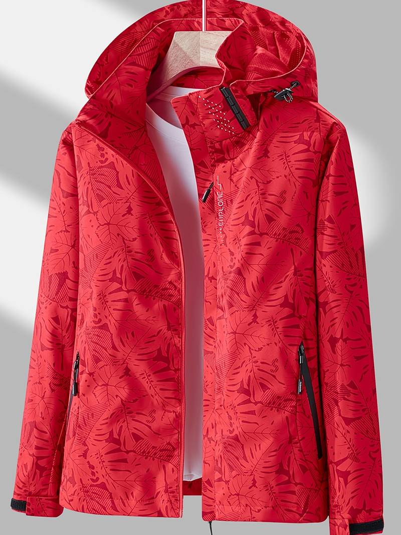 NOUVEAU RICHE Wasser Und Winddichte Outdoorjacke Herren Mit Kapuze Rot