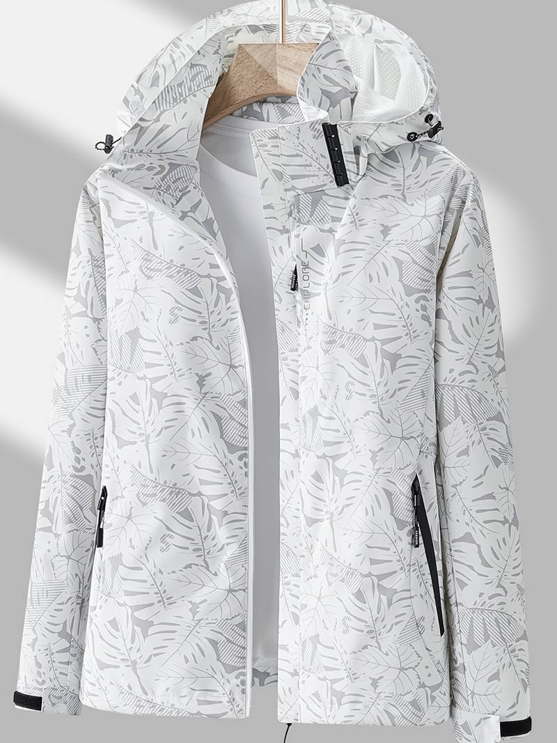 NOUVEAU RICHE Wasser Und Winddichte Outdoorjacke Herren Mit Kapuze Weiß