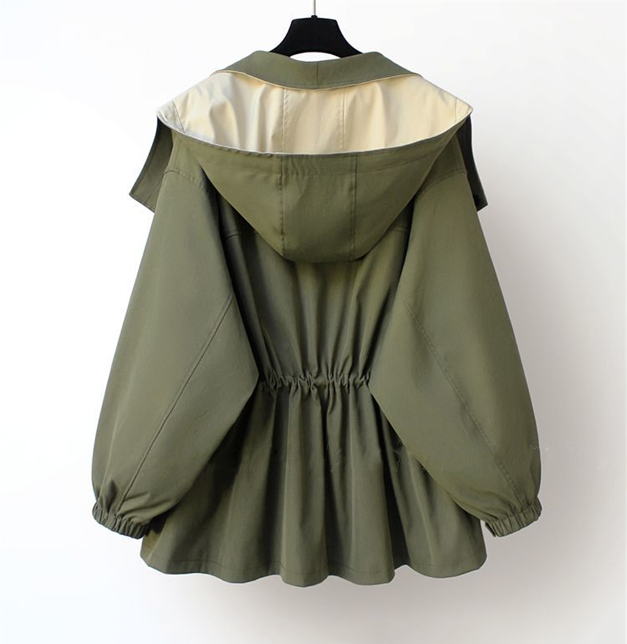 NOUVEAU RICHE Windbreaker-Jacke Winddicht Wasserdicht Taillenzug Doppellagige
