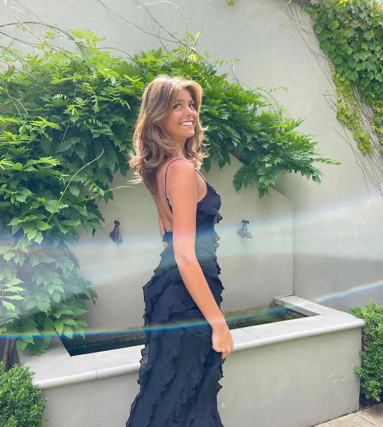 NOUVEAU RICHE Flamenco Maxikleid Mit Offenem Ausschnitt Und Rückenfrei