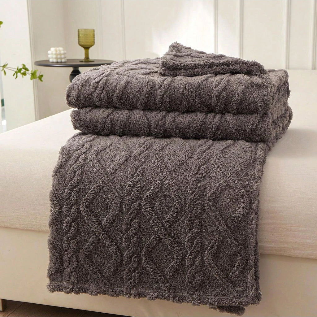 NOUVEAU RICHE Fleece-Decke Koralle 150x200 cm Für Wohnzimmer Und Nickerchen Grau