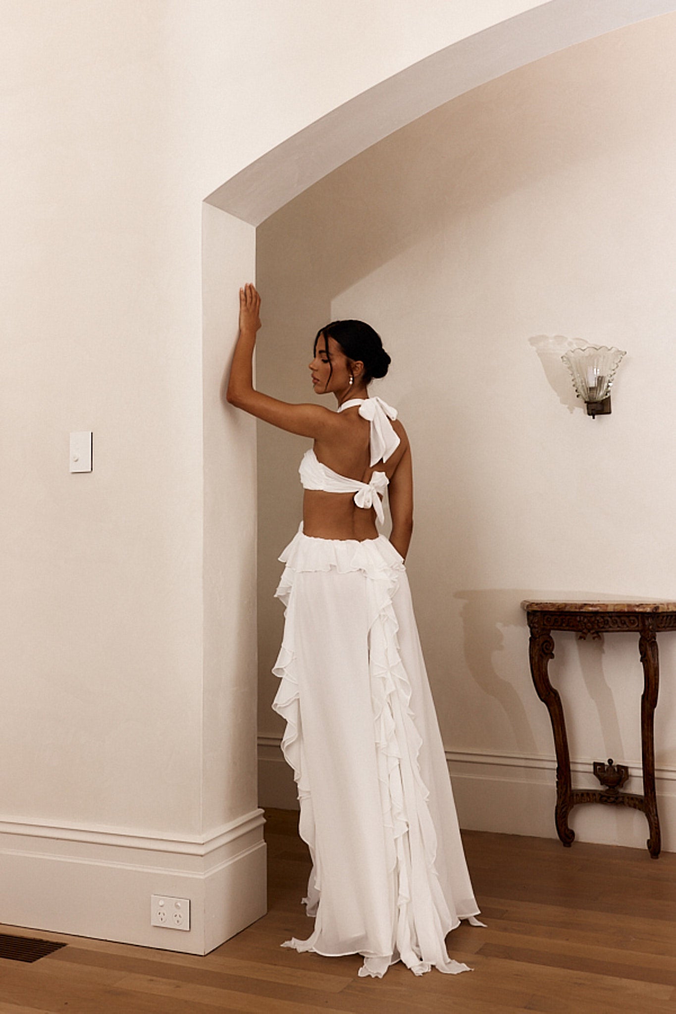 NOUVEAU RICHE Flor Rüschen Maxikleid Für Festliche Anlässe Mit Blumenmuster Elegant Und Auffällig