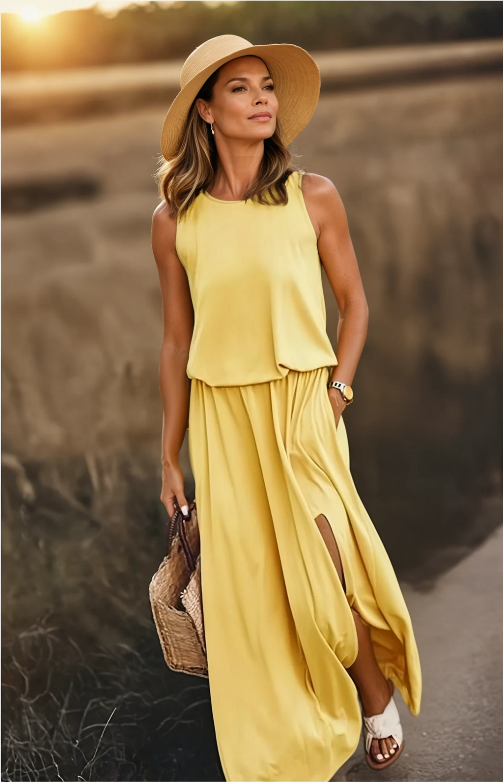 NOUVEAU RICHE Passion | Damen Sommerkleid – Maxi-Länge, Ärmellos & Rundhalsausschnitt