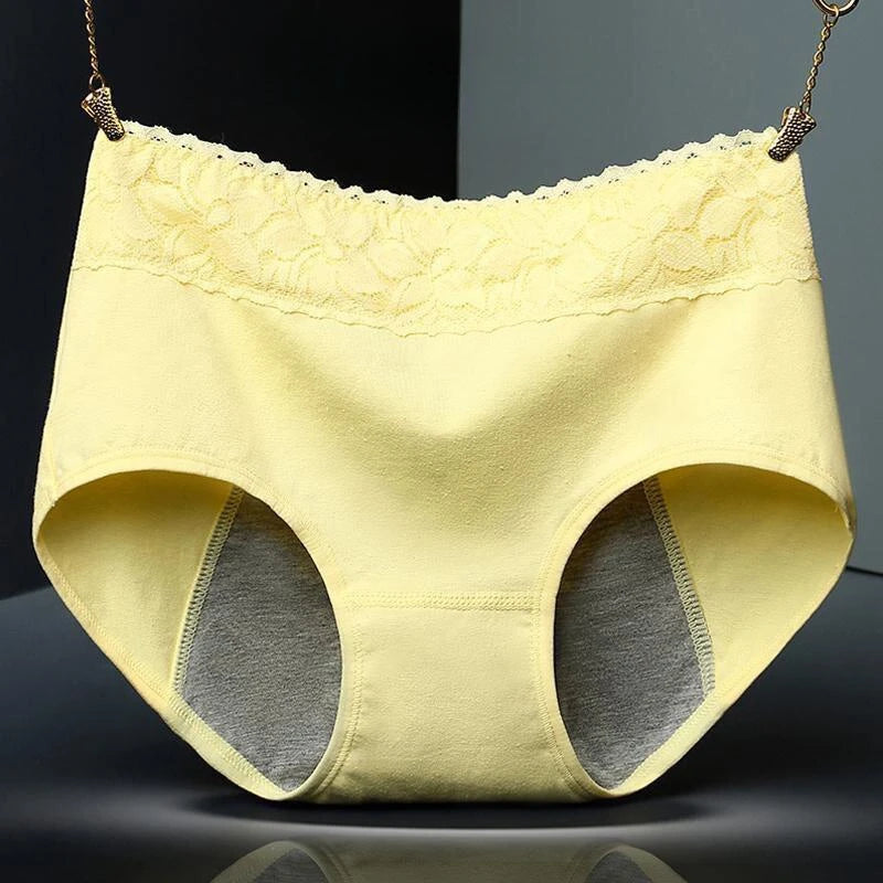 NOUVEAU RICHE Frauen Unterwäsche Auslaufsicher Baumwolle Nahtlose Slips Gelb