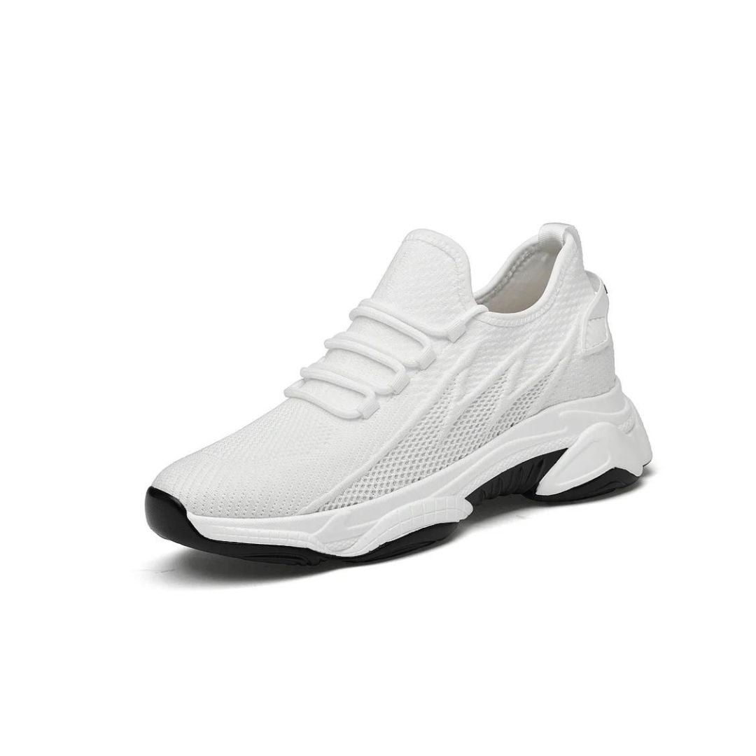 NOUVEAU RICHE Herren Sportschuhe Höhenerhöhung Atmungsaktiv Leicht Größe Weiß +6CM