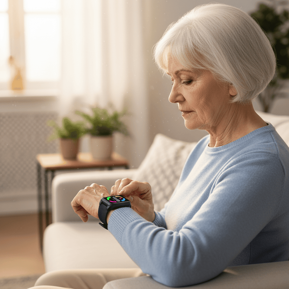NOUVEAU RICHE GPS Smartwatch für Senioren mit Sturzerkennung & SOS-Taste – 4G Notrufuhr mit Standortfreigabe für Kontakte, 4 Farben