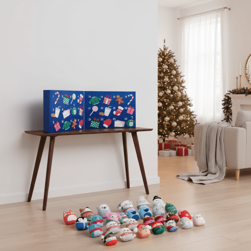 NOUVEAU RICHE Adventskalender für Kinder – 24 Sammelfiguren im Mini-Marshmallow-Stil, Countdown bis Weihnachten, ab 3 Jahren