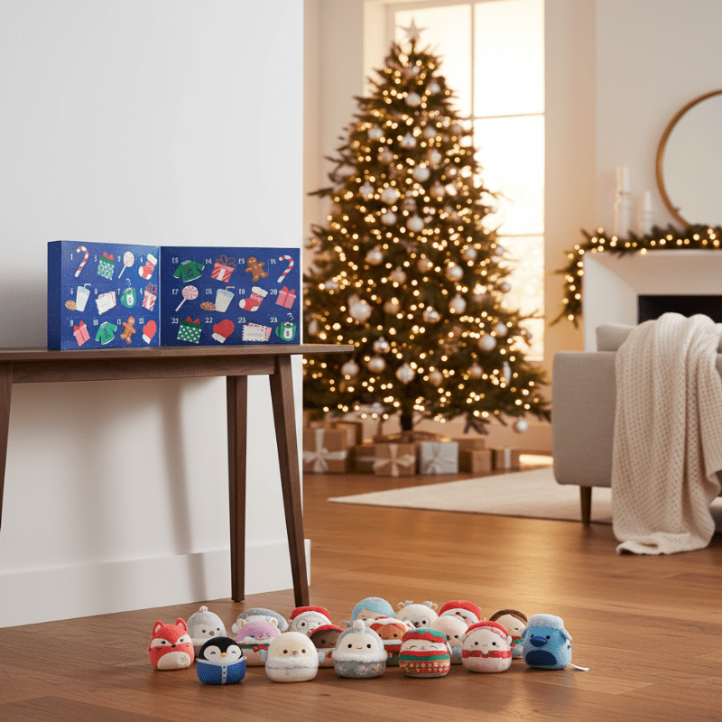NOUVEAU RICHE Adventskalender für Kinder – 24 Sammelfiguren im Mini-Marshmallow-Stil, Countdown bis Weihnachten, ab 3 Jahren