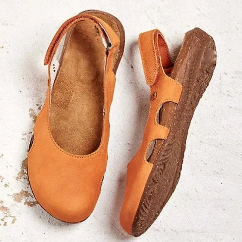 NOUVEAU RICHE Geschlossene Damen Sandalen Komfortabel Orange