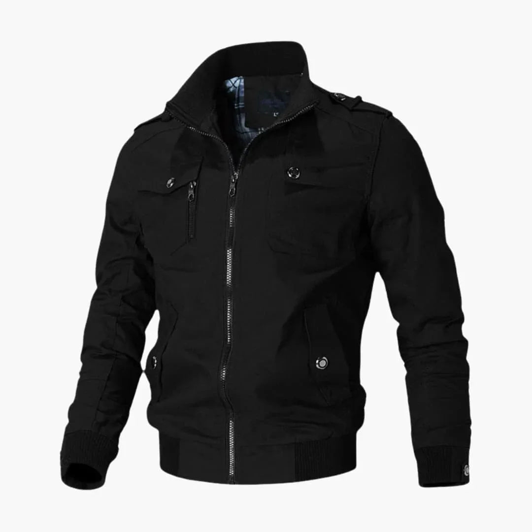 NOUVEAU RICHE Bomberjacke Gesteppt Herren Rippendetails Mit Reißverschluss Schwarz