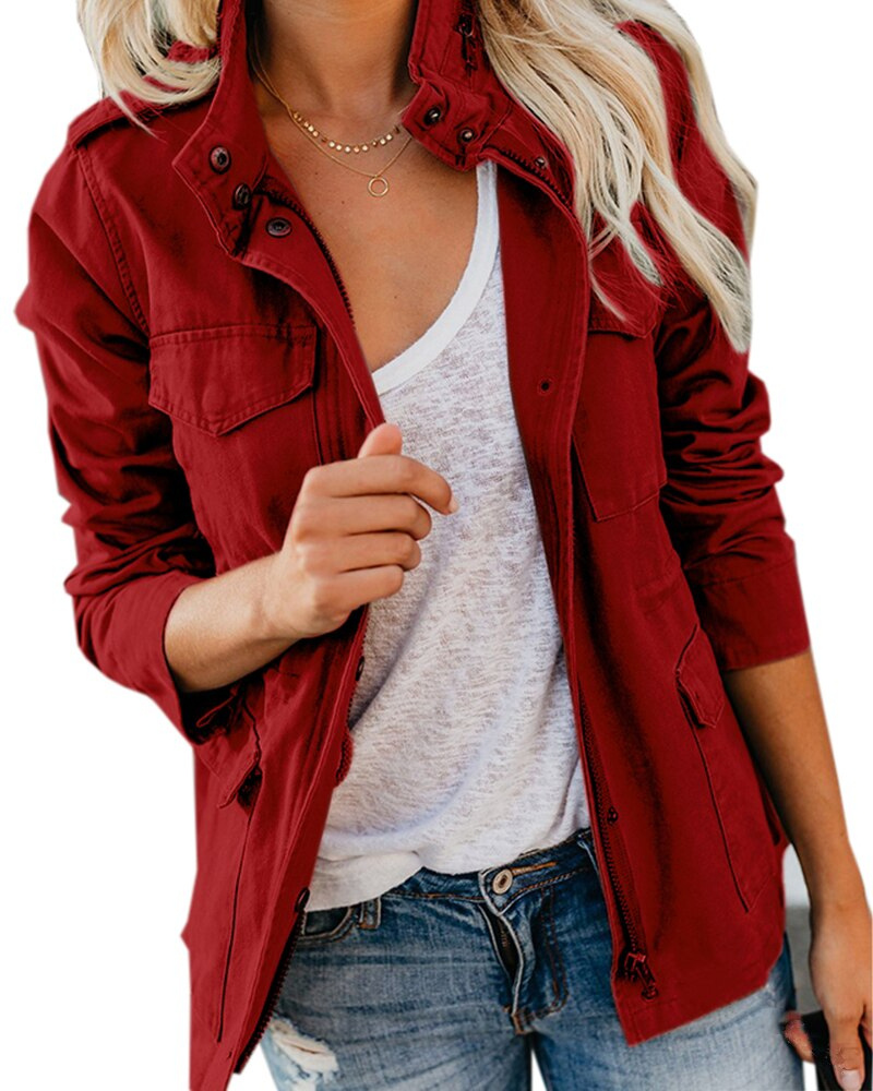 NOUVEAU RICHE Vielseitige Zwischenjacke Und Herbstjacke Mit Taschen Burgund