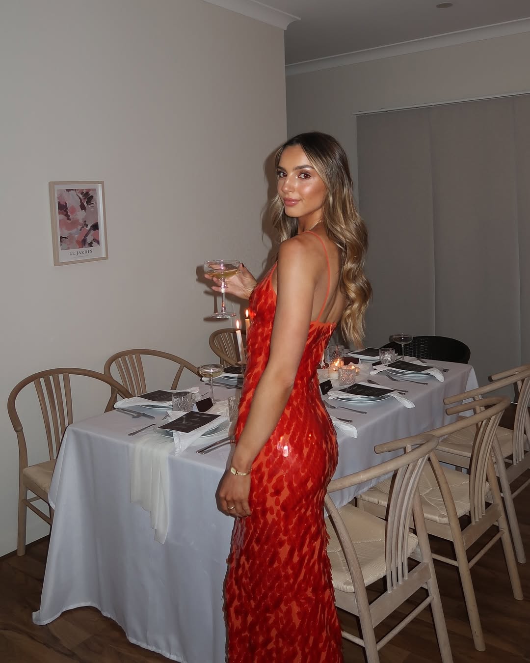 NOUVEAU RICHE Glänzendes Pailletten Maxikleid Mit Tiefem V Ausschnitt