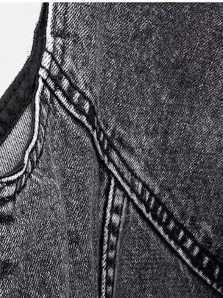 Damen Jeansjacke Weste Hochwertiger Denim Stoff Vielseitig