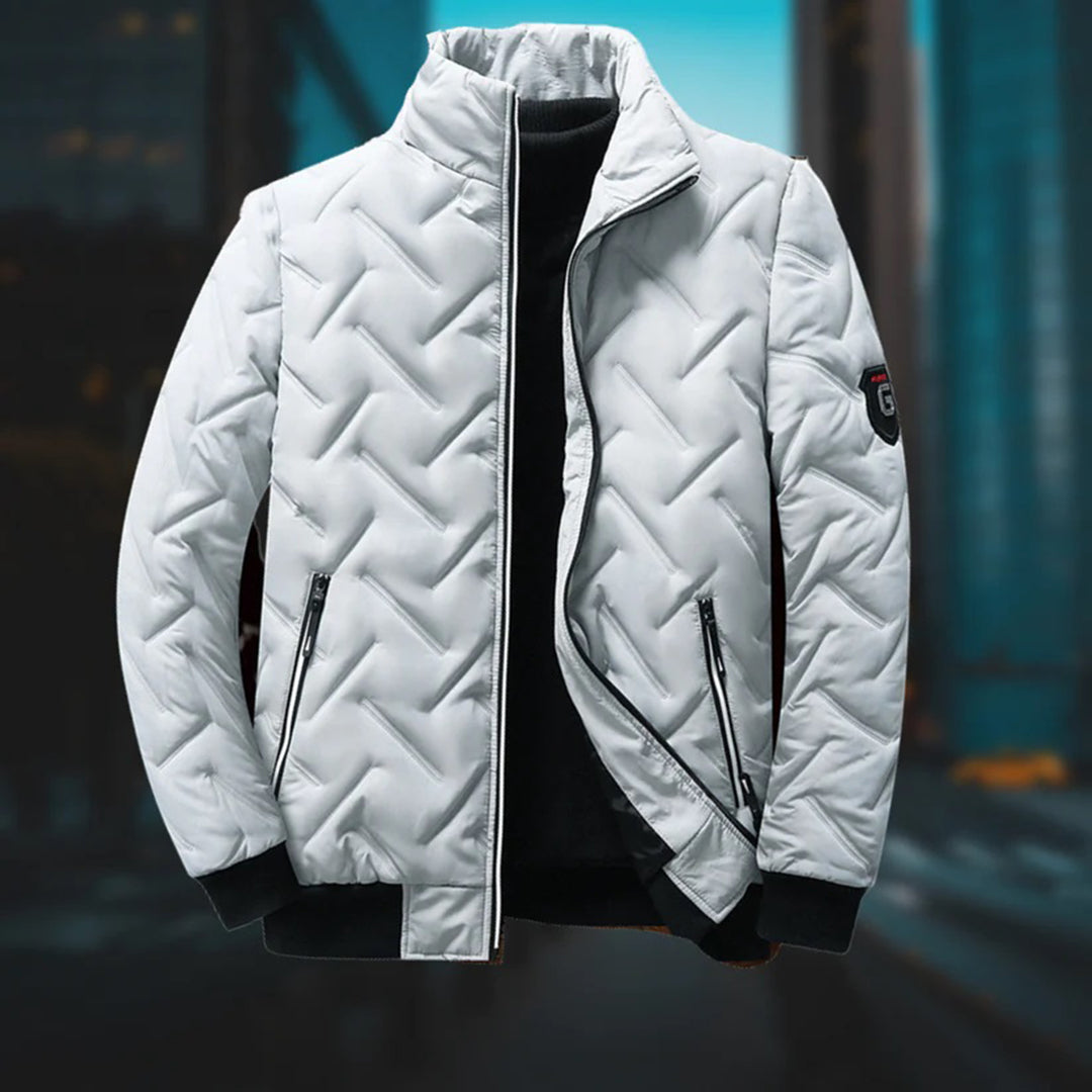 NOUVEAU RICHE Pufferjacke Herren Winter Warm Gefüttert Klassisch Grau