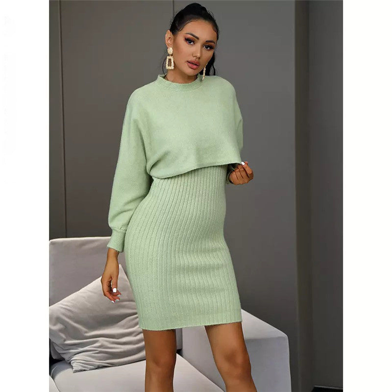 NOUVEAU RICHE Umstandsset – Umstandskleid mit Pullover, Stilvolles & Bequemes Set für Werdende Mütter, Dehnbar, Einheitsgrösse – Luna