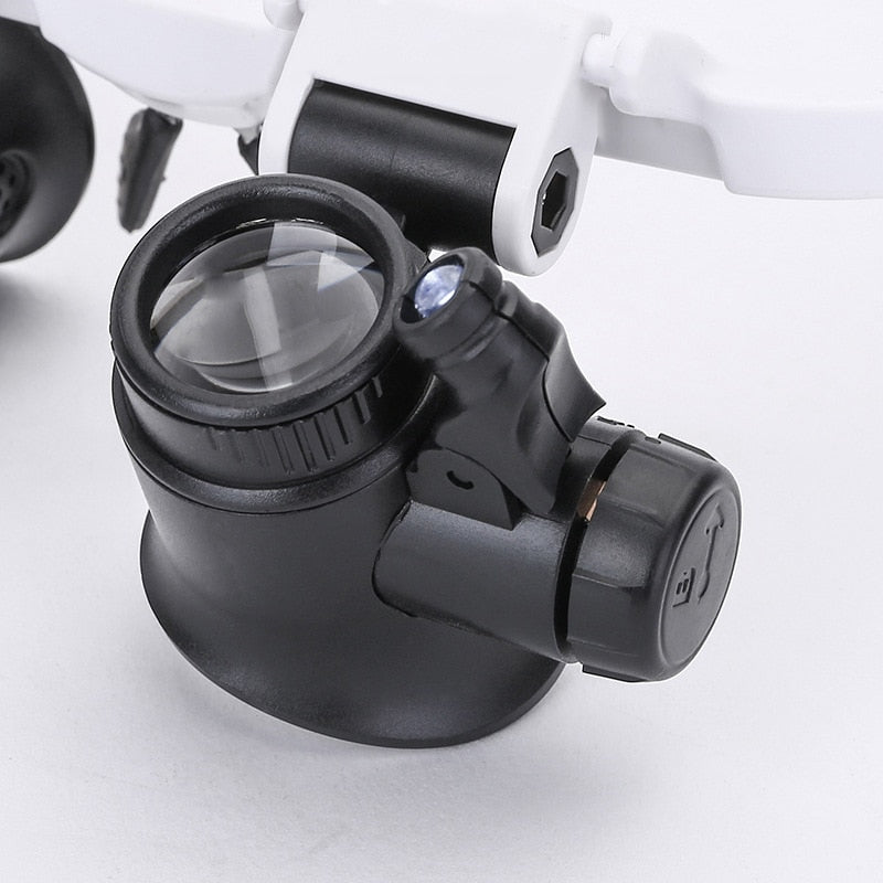 NOUVEAU RICHE LED Lupenbrille mit 8x, 15x & 23x Vergrösserung – Stirnlupe mit Licht für Hobby, Uhrmacher & Präzisionsarbeit