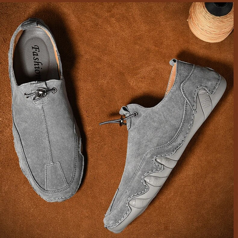 NOUVEAU RICHE Loafer Herren Lederschuhe Echtes Leder Komfort Bequem Grau