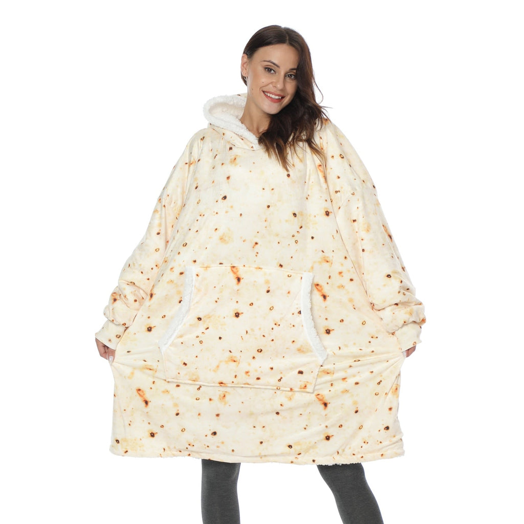 NOUVEAU RICHE Hoodie & Decke in Einem – Oversize Decke mit Ärmeln & Kapuze für Damen, Weicher Fleece mit Kängurutasche, 12 Farben – Luna