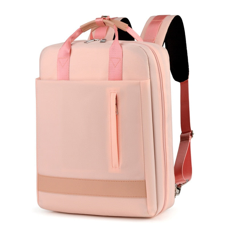 NOUVEAU RICHE Unisex Anti-Diebstahl Rucksack - Stichfest, USB, Reisefreundlich, Geräumig - Backpack Pink