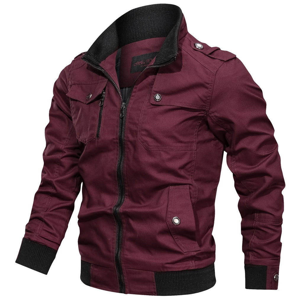 NOUVEAU RICHE Zipari | Army Winterjacke | Eine winddichte Herrenjacke Rot