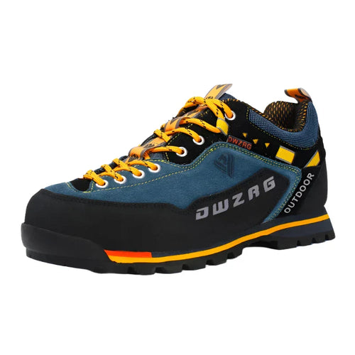 NOUVEAU RICHE Herren Wander Schuhe Mit Schnürsenkeln Für Jedes Gelände Blau Gelb