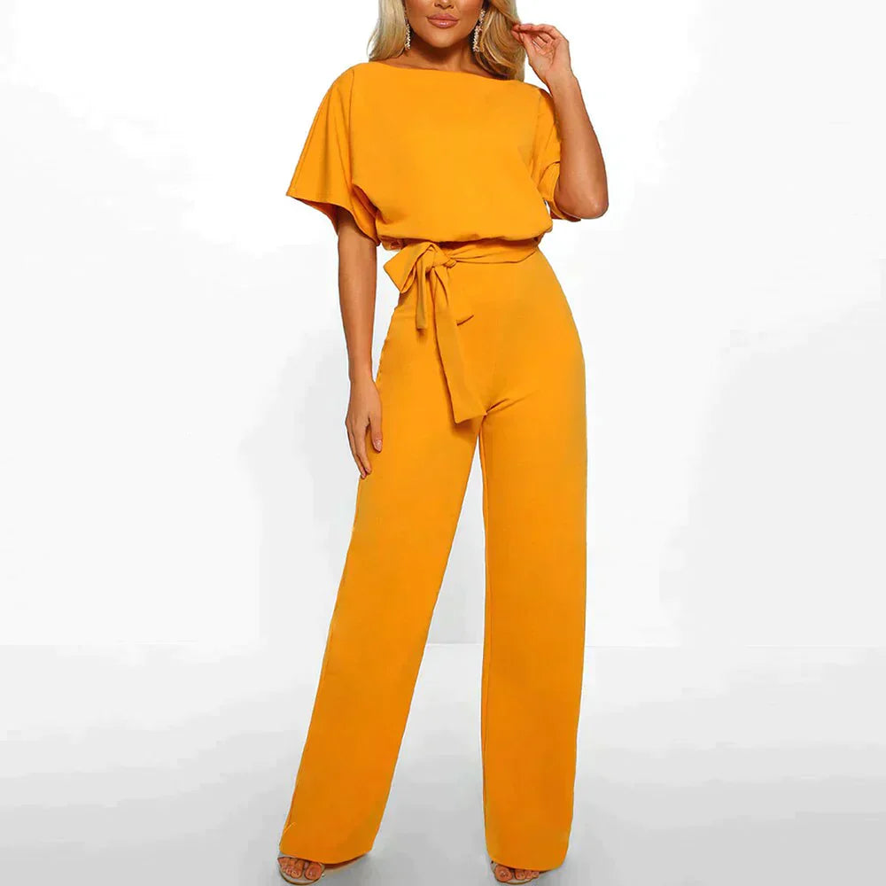 NOUVEAU RICHE Jumpsuit Sommer Weite Beinform Fließender Schnitt Eleganz Gelb